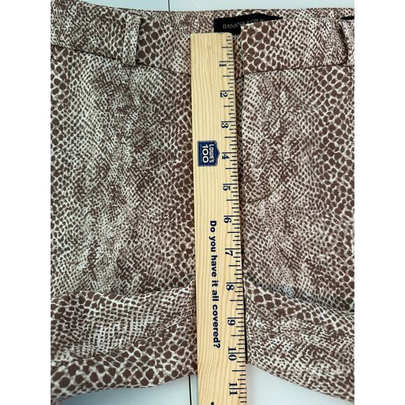 Banana Republic Avery Animal Print Straight Leg Pants Brown White Workwear 2 - Picture 8 of 9